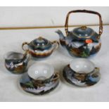 A mid 20th century Japanese eggshell six place setting tea service