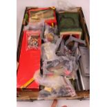 A box containing various Hornby 00 gauge scenery