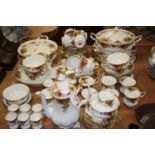 An extensive Royal Albert tea and dinner service, in the Old Country Roses patternCondition