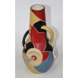 A mid-20th century Brentleighware Cuba pattern vase, having a tapering neck to a bulbous lower body,