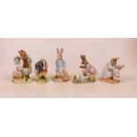 A collection of six Royal Albert Beatrix Potter figures, to include Jemima Puddleduck, Mr Benjamin
