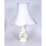 An Aynsley porcelain Cottage Garden pattern table lamp and shade, h.53cm
