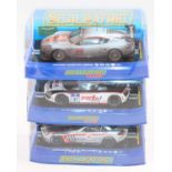 3 boxed Scalextric cars to include, C2965 Aston Martin DBR9, C3116 Mercedes SLR McLaren 722 GT