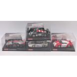 4 boxed Carrera 1/32 scale Porsche 911 GT1 slot cars including, No. 25412 in green with Zakspeed