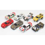 SCX group of 8 unboxed slot cars to include, 2x No. 8362 Audi 90 GTO, 3x No. 8355 Ferrari F40