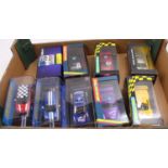9 boxed Scalextric slot car models to include, 2x TVR Speed 12, 2x Porsche, Chevrolet Corvette,
