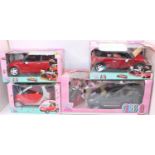 4 boxed Simba Toy plastic cars for "Steffi dolls", 2x Mini and 2x Smart cars for Sindy/Barbie size