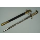 An old reproduction George V Royal Navy midshipman's dirk