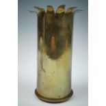 A Great War Machine Gun Corps trench art vase fabricated from an Imperial German army artillery