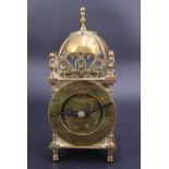A Smith's electric brass lantern clock, circa 1950s, 18 cm