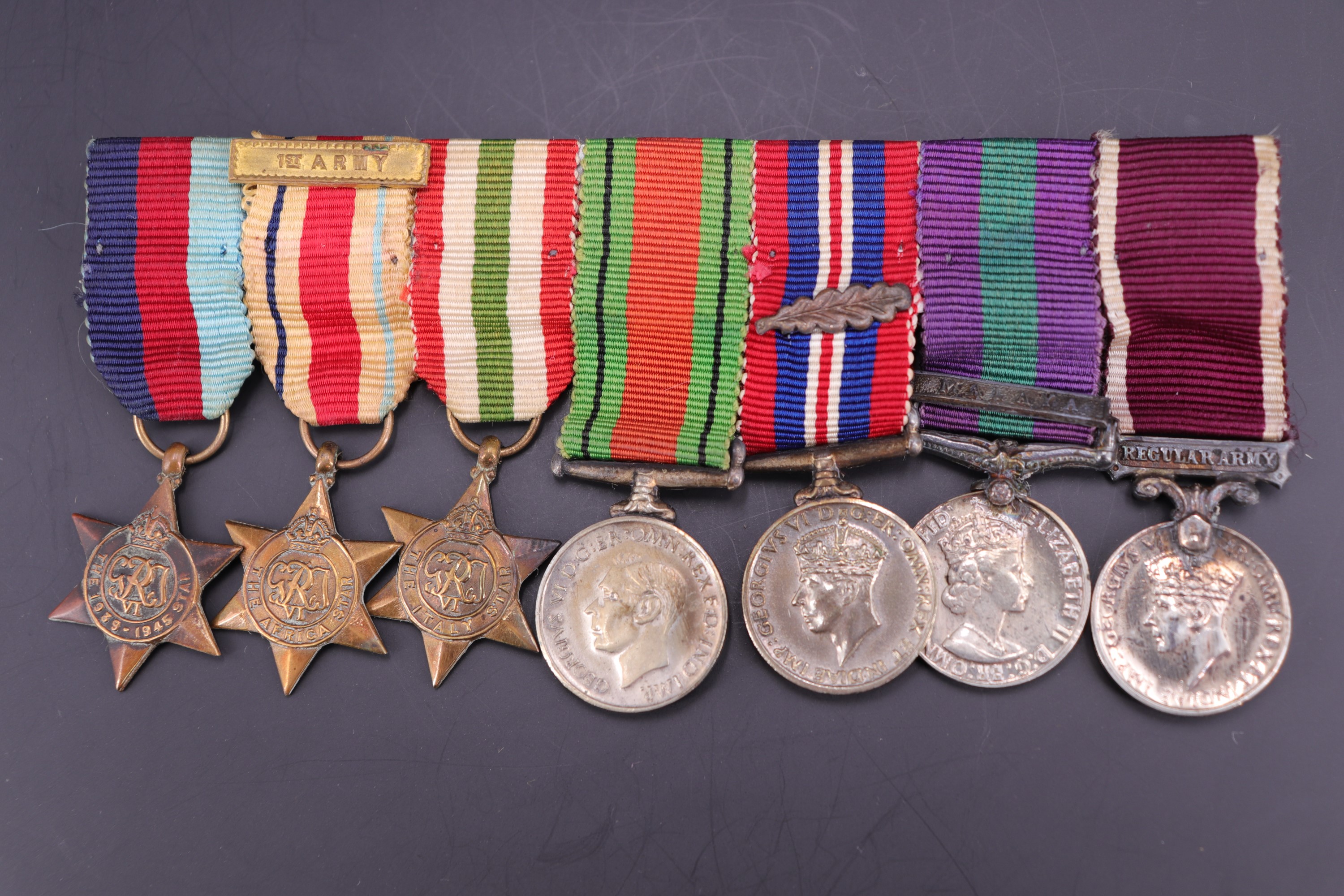 A Second World War and post-War miniature campaign and long service medal group