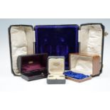 Four various late 19th / early 20th Century Scottish silver cases, respectively for a pair of