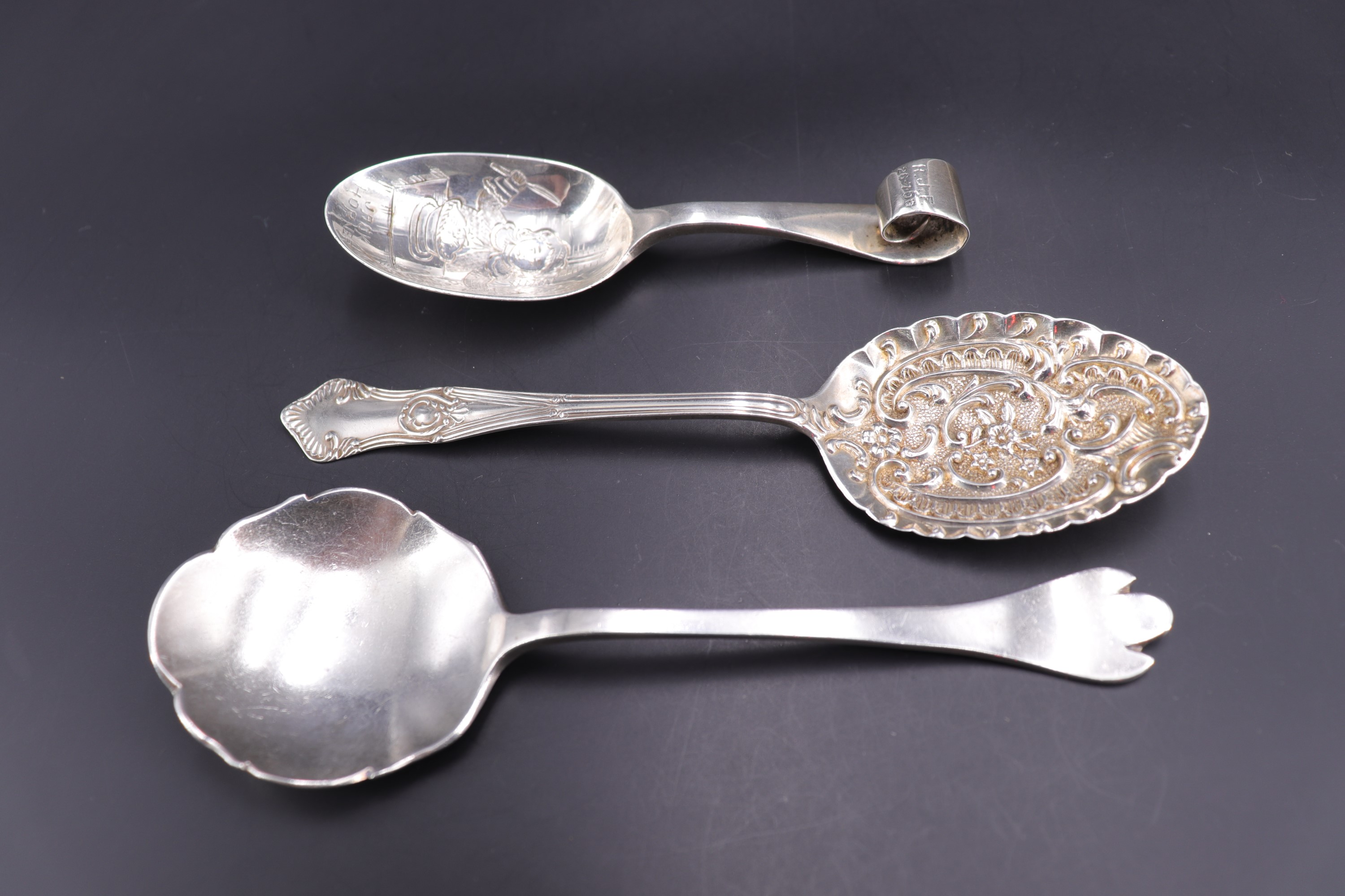 A George V silver trefid pattern caddy or preserve spoon, Harrison Fisher & Co, Sheffield , 1935,