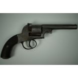 A Victorian Webley Bentley type percussion revolver, having 4.25" barrel