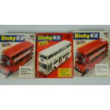 Three un-assembled Dinky Kit die-cast metal model Routemaster and Atlantantean bus kits