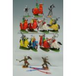 A quantity of 1970s Britains and Timpo plastic medieval knights