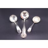 Victorian silver Queen's pattern sauce ladle, Robert Scott, Glasgow, 1849, together with one other