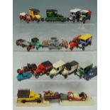 Vintage die-cast and other toy vehicles including a Dinky 492 loudspeaker van, Lesney No 53 Aston
