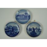 Three Royal Copenhagen miniature pin dishes
