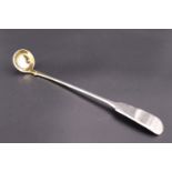 A Victorian silver fiddle pattern condiment spoon / ladle, RT, Glasgow, 1862, 15 cm