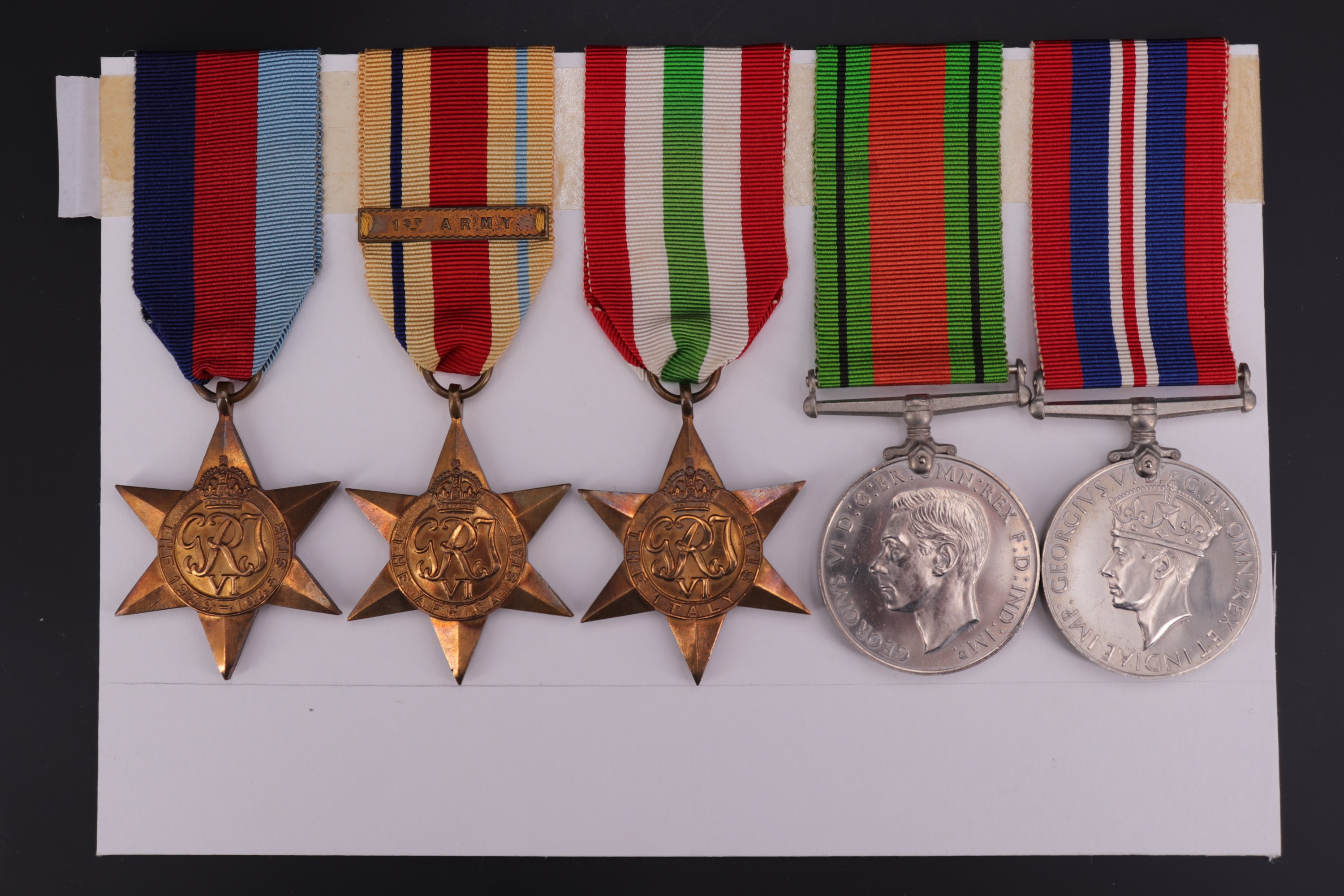 A Second World War campaign medal group including Africa Star with 1st Army clasp
