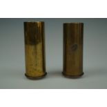 Two Second World War 2-pounder sub-calibre artillery shell cases