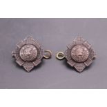 A pair of Royal Scots officer's Service Dress collar badges
