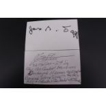 Autographs of the Second World War USAAF fighter aces John Lawler and James Tapp
