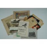 Sundry items of ephemera including a 1970s Garrard record player instruction handbook and a 1948