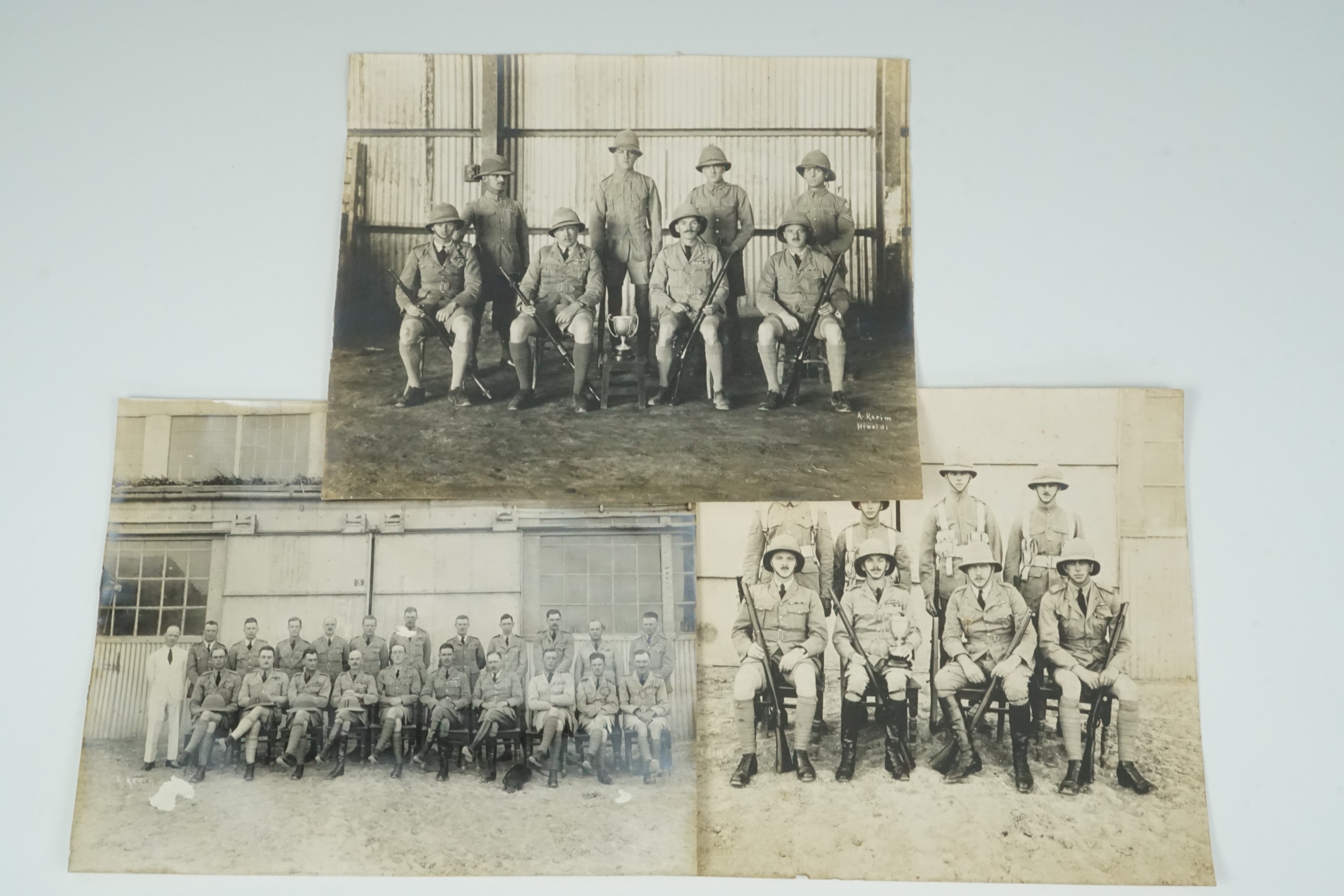 Three inter-War photographs of RAF personnel serving in India, approx 23 cm x 28 cm