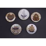 Five mother-of-pearl sweetheart brooches