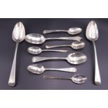 Sundry Georgian and later silver spoons, 192 g