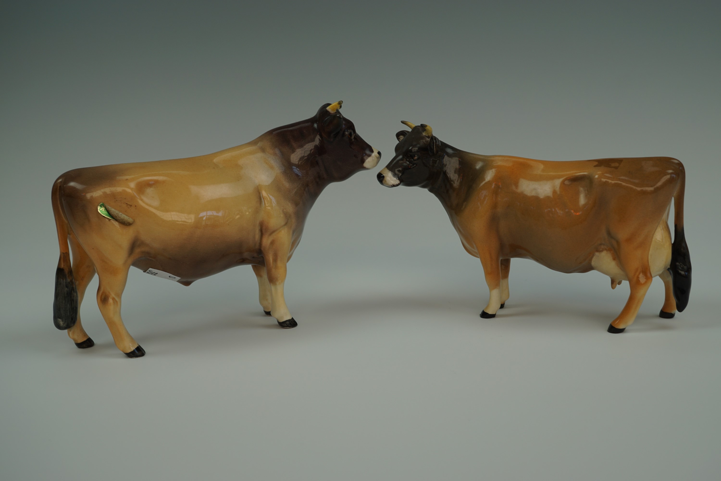 A Beswick Jersey bull and cow