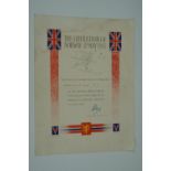 A 1945 Liberation of Norway certificate