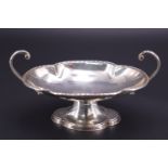A Belle Epoque silver bon-bon dish, of shallow cusped oval form, having a bell-flower moulded edge