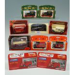 A pair of boxed Corgi 06203 die-cast Royal Mail Morris J vans, two 61219 Royal Mail vans, Eddie