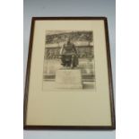 A period monochrome photograph of the Scottish American Memorial at Edinburgh, given by Scottish-