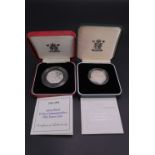 A 1994 Royal Mint silver proof Piedfort D-Day commemorative fifty pence coin, cased with