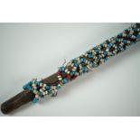 An antique South African beadwork walking cane, 98 cm