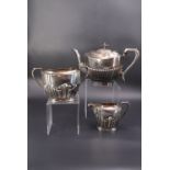 A George V electroplate three-piece tea set