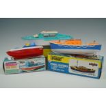 Two Telsalda clockwork toy boats together with a Guiterman battery operated Pleasure Cruiser in