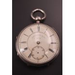 A Victorian silver pocket watch by Thomas Russell & Son of Liverpool, (a/f)