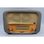 A 1950s Pye Model P117 valve radio, 30 cm x 20 cm high
