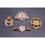 Four ANZAC sweetheart brooches / pendants