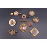Eight Royal Engineers sweetheart brooches etc
