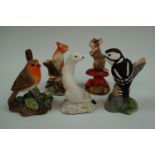 Border Fine Arts Society pieces "In Ermine" and "Garden Duty" together with three other figurines