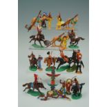 A quantity of 1970s Britains and Timpo plastic Wild West toy figures