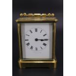 A late 19th / early 20th Century French Carriage clock in corniche case, the movement by EJP, the