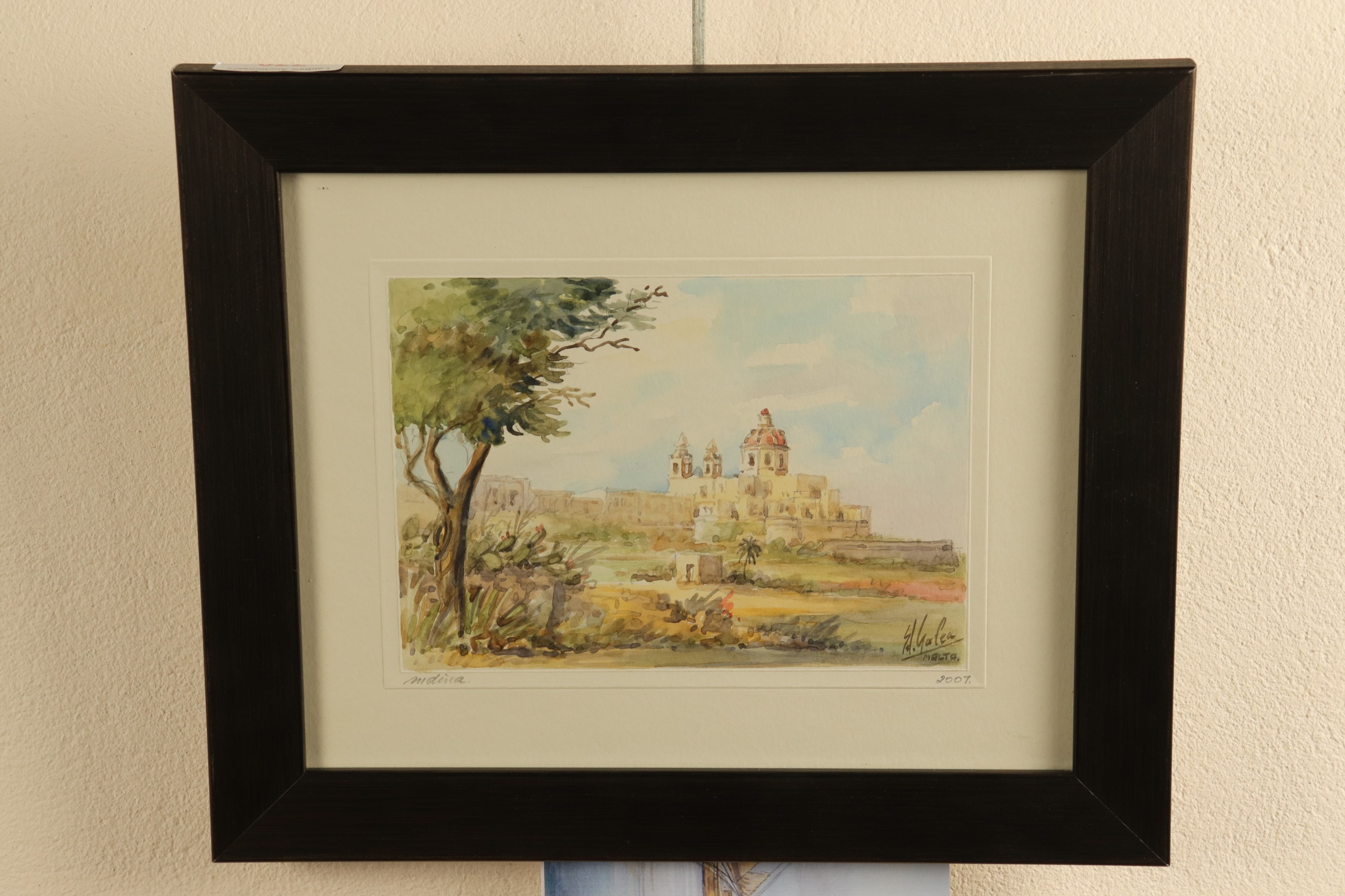Edwin Galea (Maltese b 1934), Mdina, watercolour, signed and dated 2007, framed under glass, 25 cm x