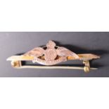 A Great War yellow metal Royal Flying Corps sweetheart brooch, stamped 9 ct and tested as gold